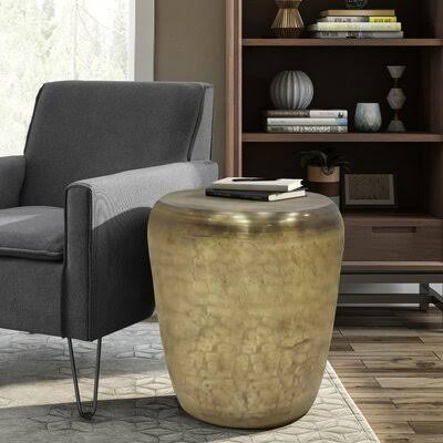 Antique Gold Metal End Table U35123