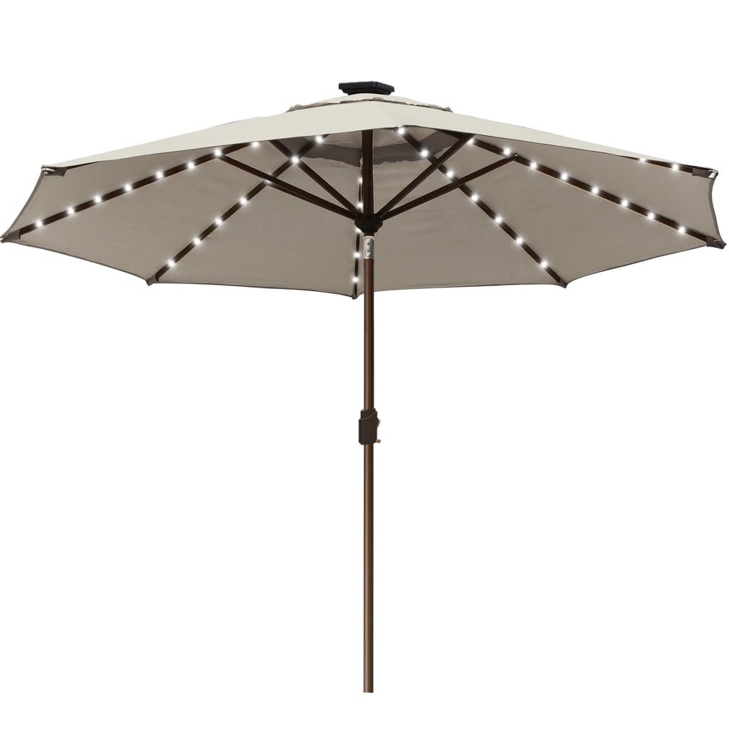 9ft Market Umbrella with 80 LED Lights and Ventilation S559765