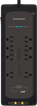Power Strip Surge Protector with USB Ports, 8 Plug-ins and 2 USB, Pack of 2 V8292