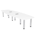 10 Person Arc Boat Conference Room Table with Power Modules Q985458
