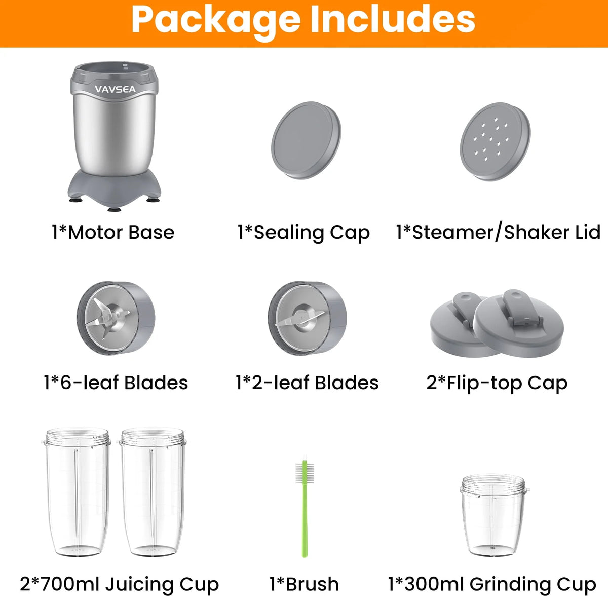 3-in-1 Smoothies Blender, 11 Pcs Countertop Blender, BPA Free L7249