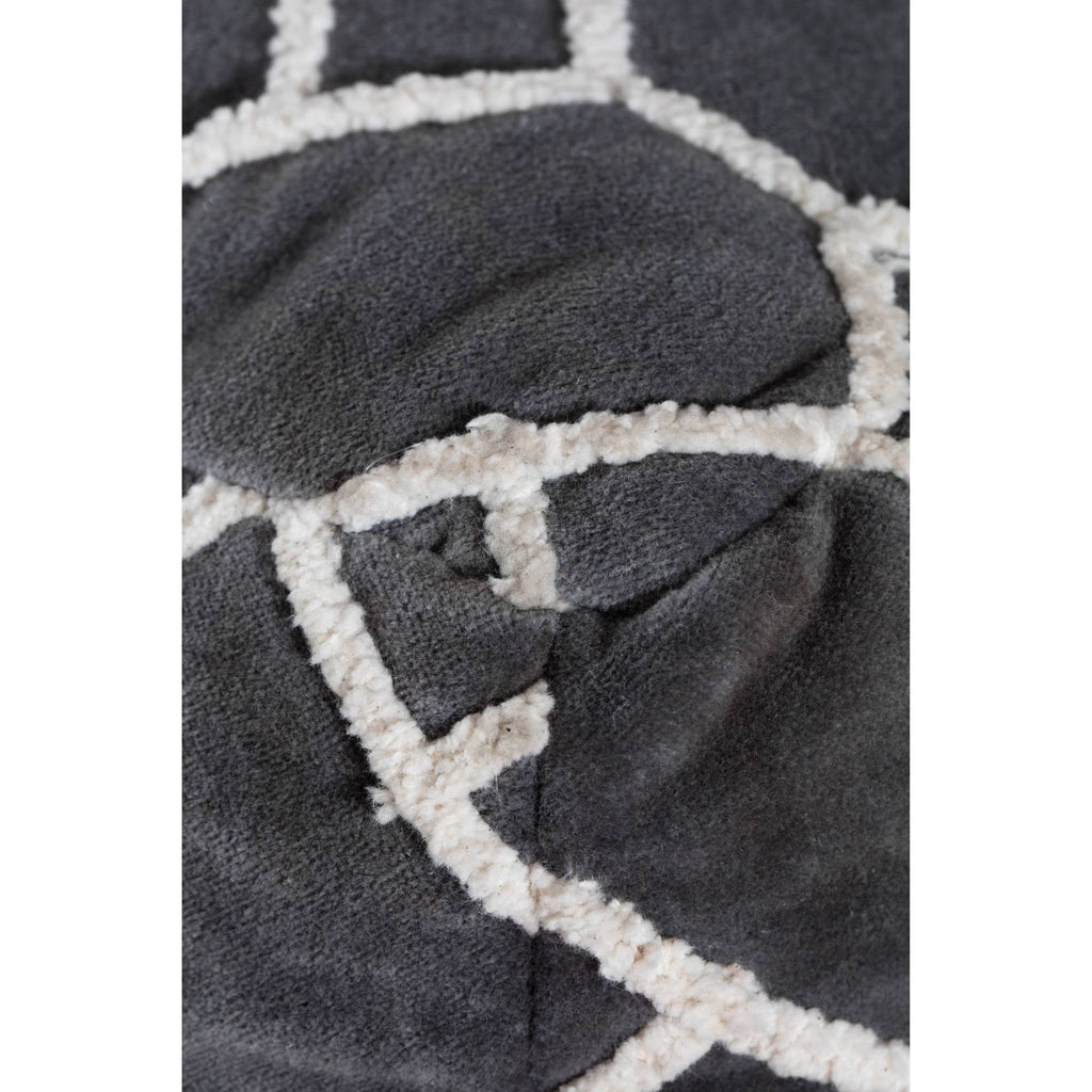 Charcoal Square Velvet Pouf C5960