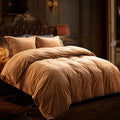 Crystal Velvet Duvet Cover Set, King, 104x90, Camel W446