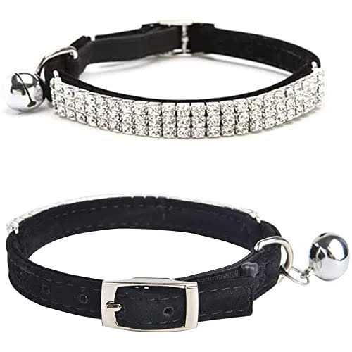 Soft Velvet Adjustable Cat Collar with Bells T485721