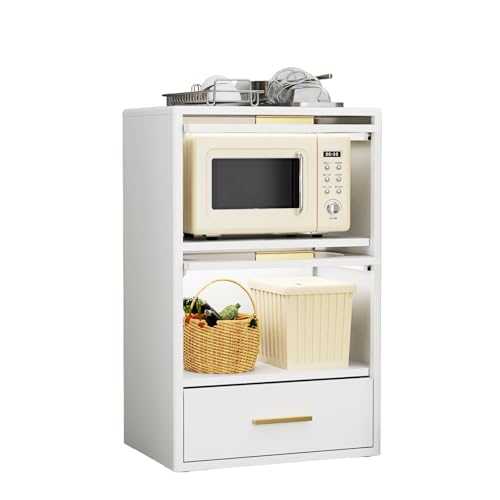 White Metal Kitchen Storage Cabinet with Clear Doors B908671