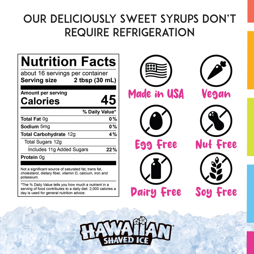 6-Pack Hawaiian Shaved Ice Syrup Z600868