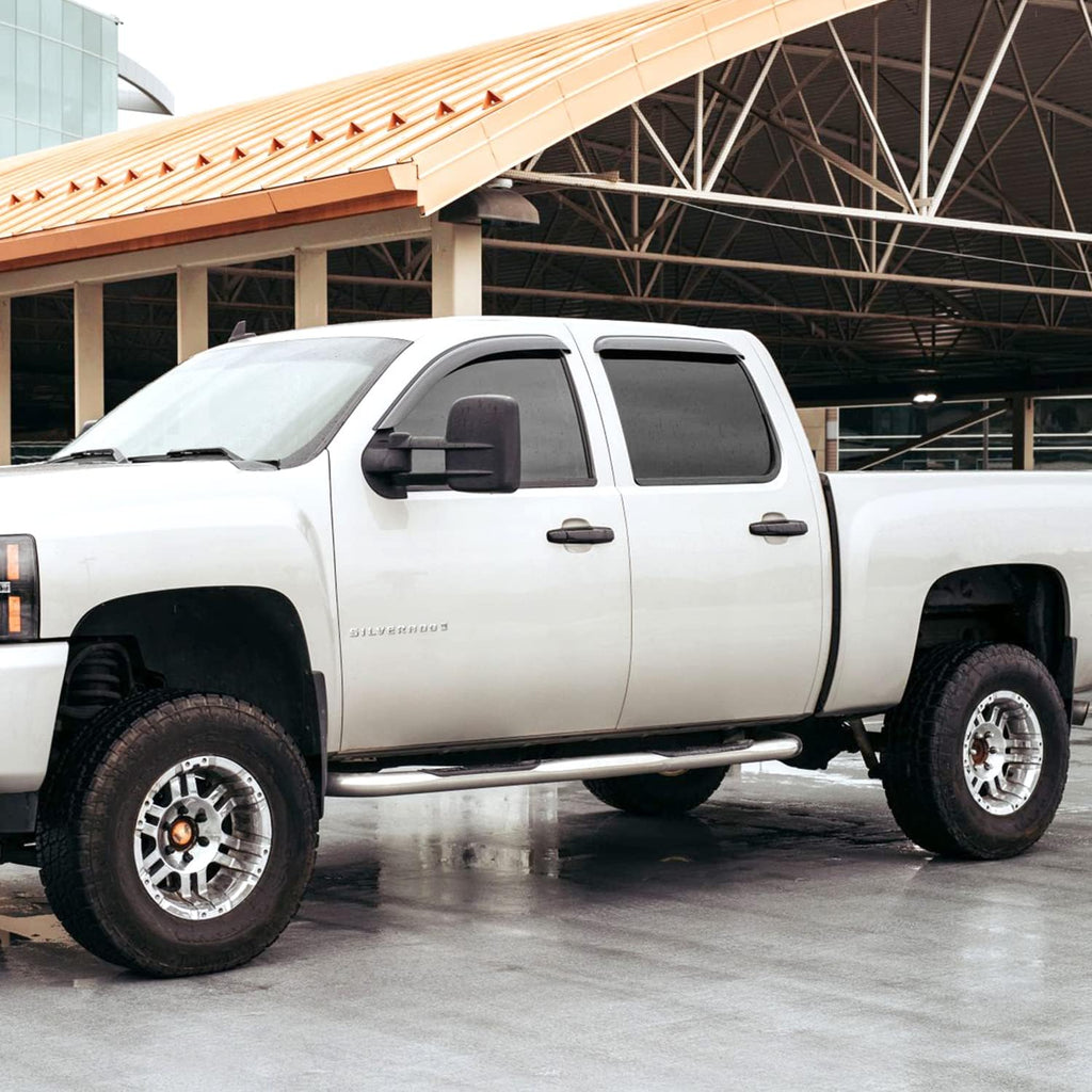 Rain Guards for GMC Sierra 2500HD/3500HD 2007-2014 Crew Cab, Tape-on Window Deflectors, 4pcs K950998