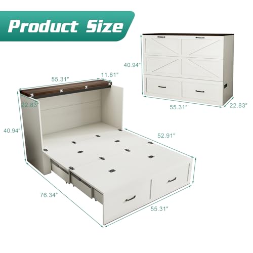 Full Size Black Wood Murphy Chest Bed with Drawer H1762