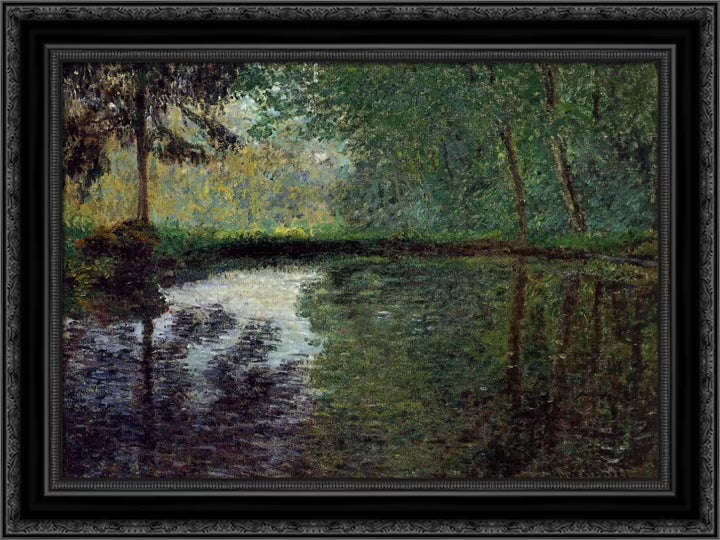 Black Ornate Wood Framed Canvas Art Y980
