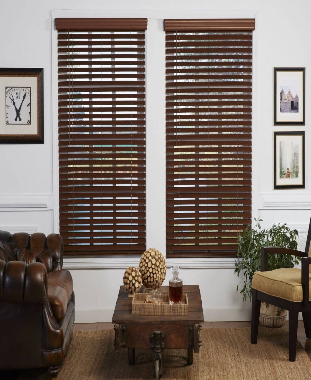 Cordless Faux Wood Venetian Blind O99195