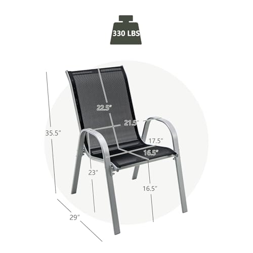 Set of 4 Stackable Metal Patio Chairs C881131