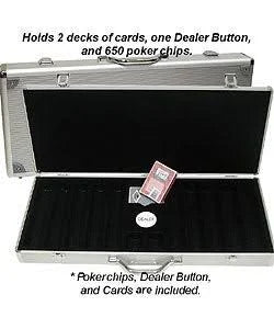 650 Piece Poker Chip Set with Aluminum Carrying Case M1883