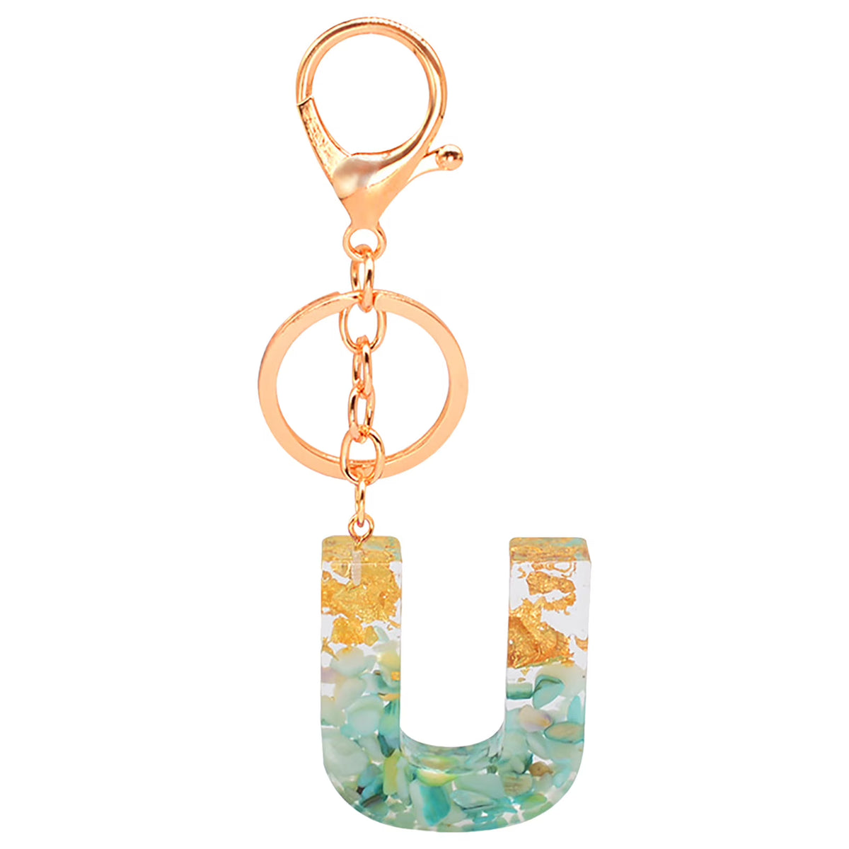 Translucent Resin Letter Color Pendant Keychain G658