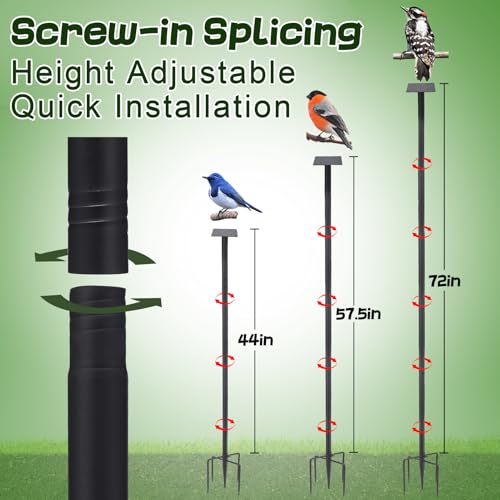 68in Adjustable Heavy-Duty Bird Feeder Pole with 5 Prong Base T518