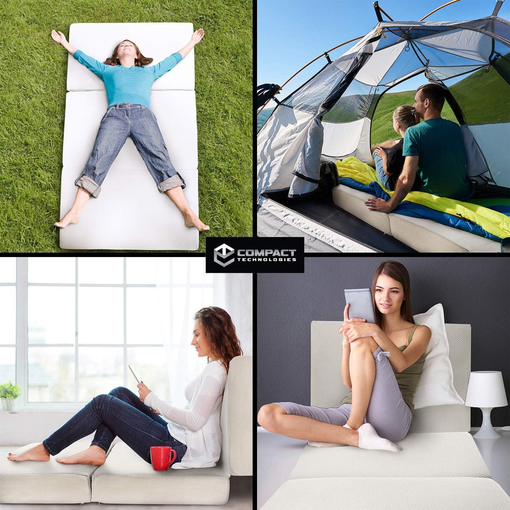 Twin Tri-Fold 6 Inch Memory Foam Mattress with Case M1877