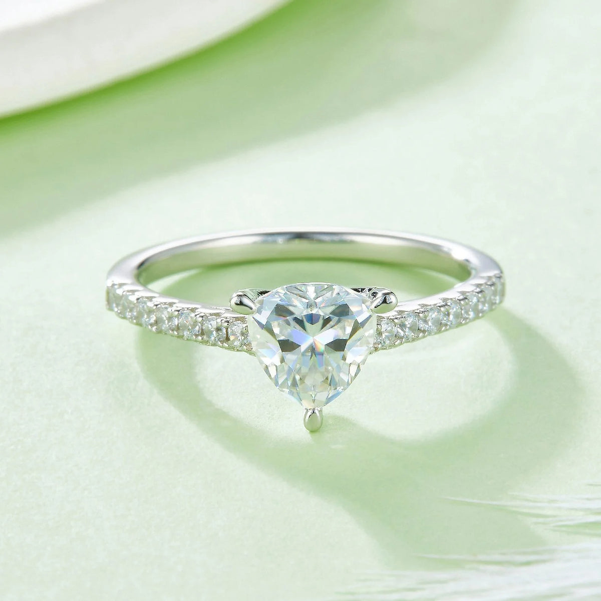 Pear Cut Moissanite Engagement Ring C73061