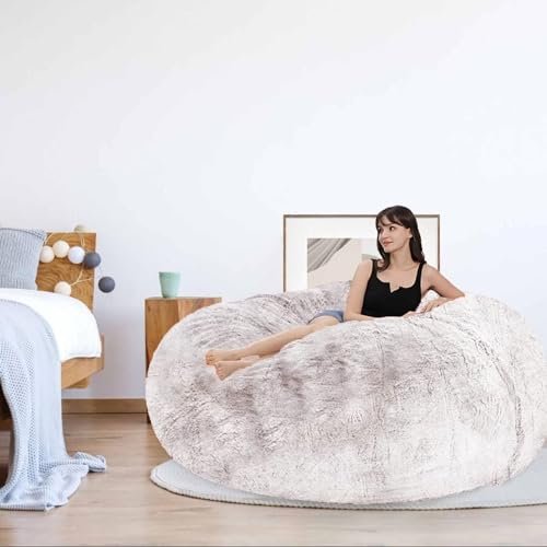 Black 6FT Embroidered Bean Bag Chair Cover P1581