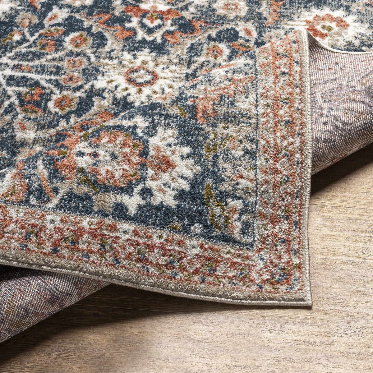 White Multi Gray Area Rug R9979