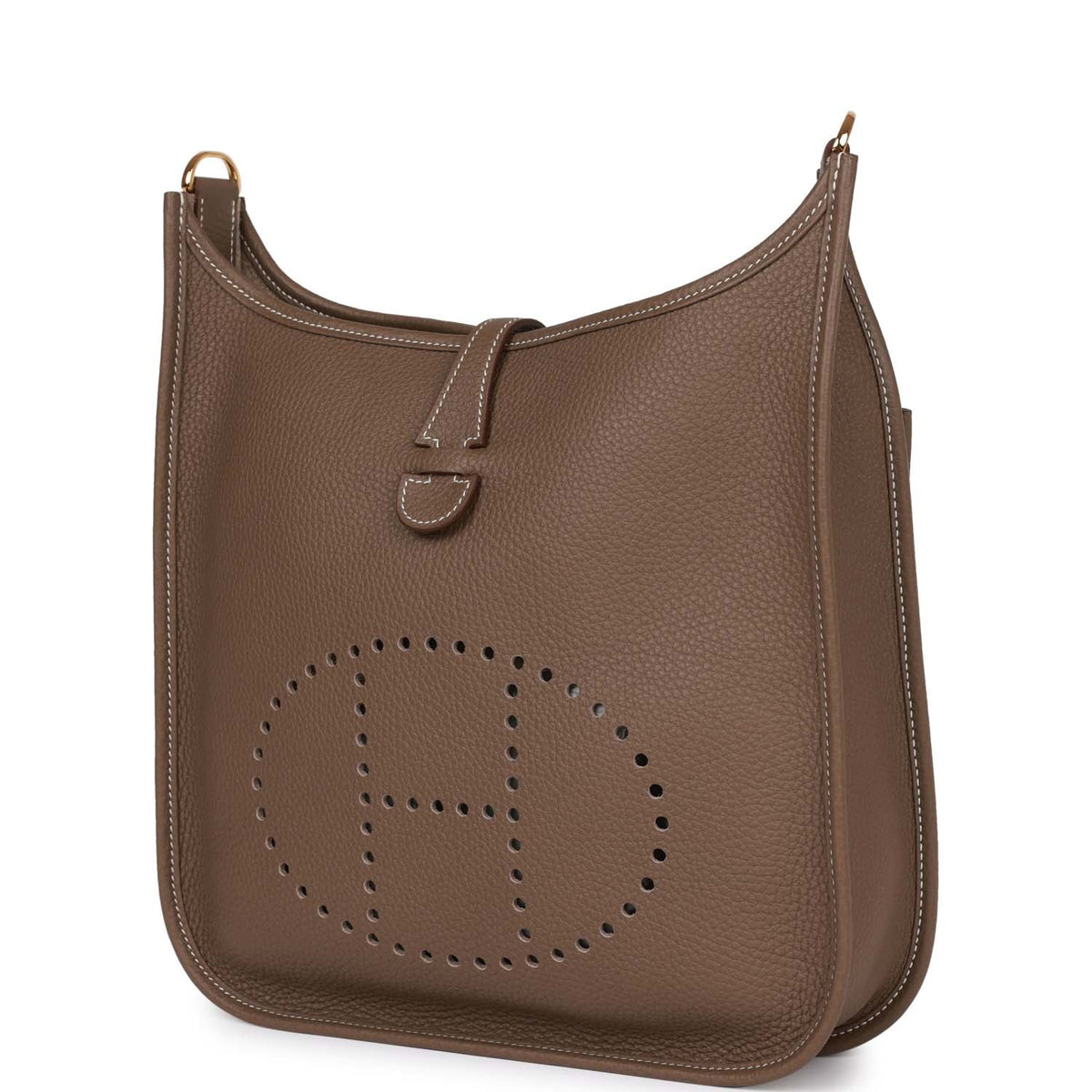 Etoupe Clemence Leather Bag M87699