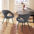 Gray/Black Metal Dining Chair Set of 2 E76246
