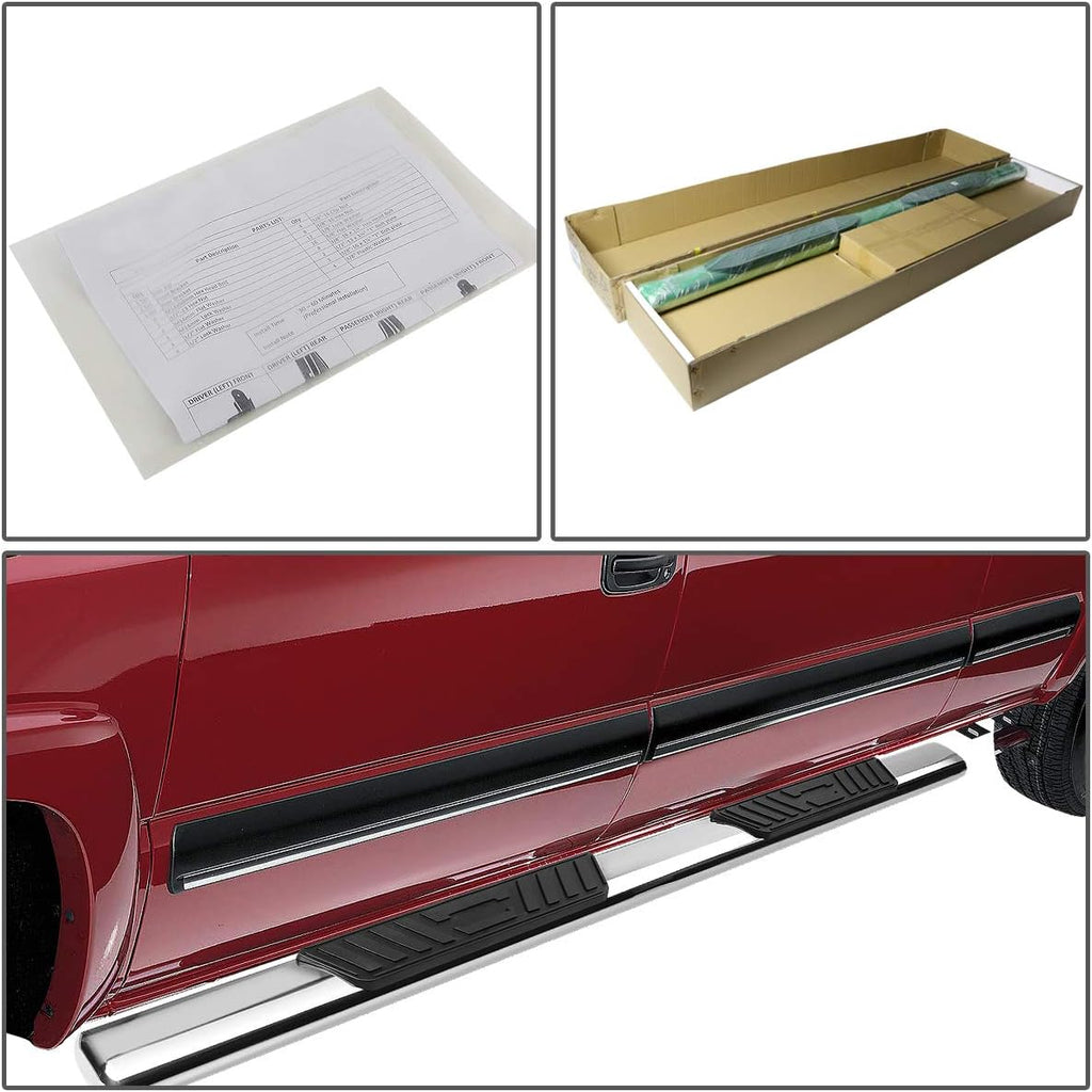 Oval Tubing Side Step Nerf Bar Running Board Stainless Steel Polished Chrome Q537940