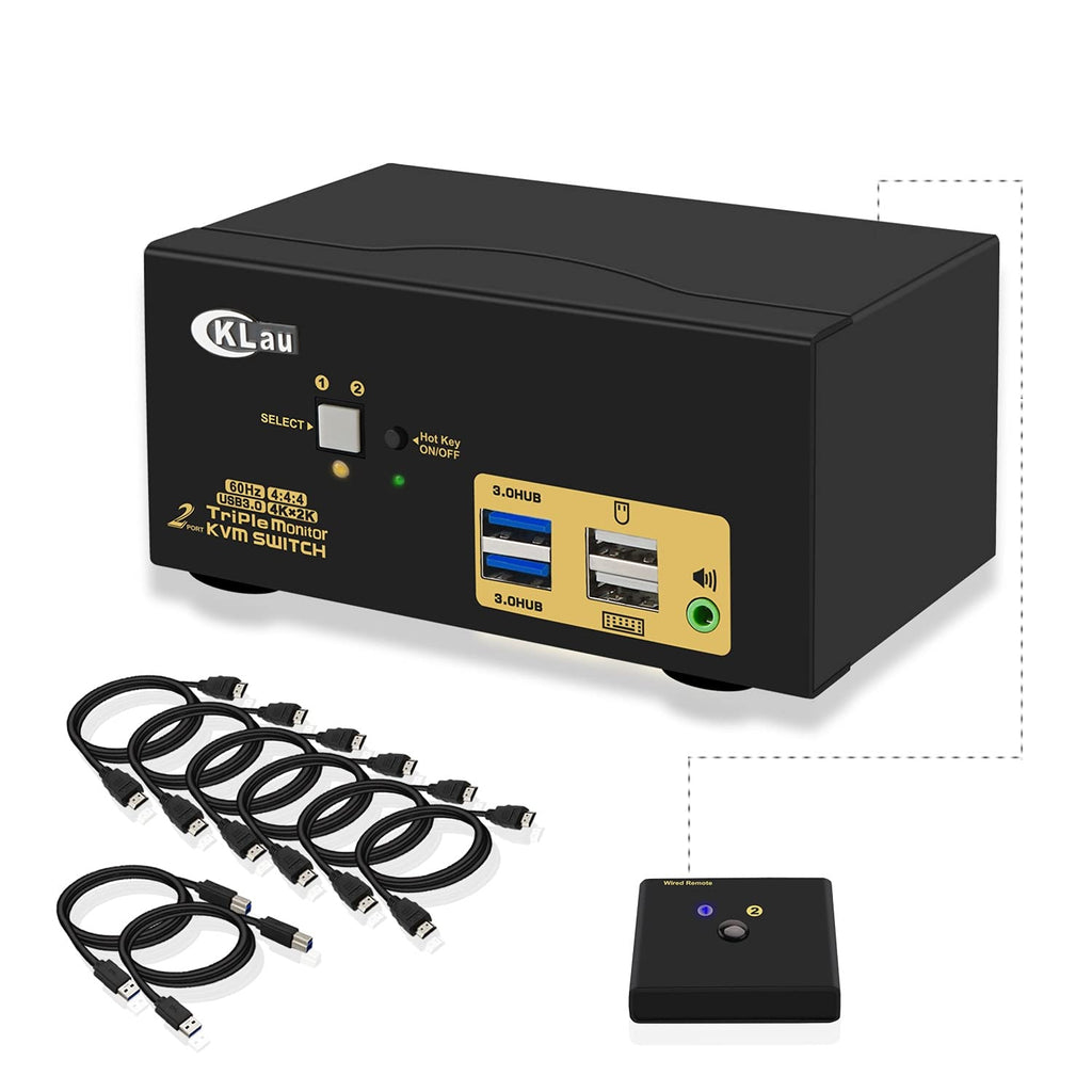 HDMI KVM Switch 4 Port with Cables, 2 pcs USB 3.0 Hub and Audio Output A62327