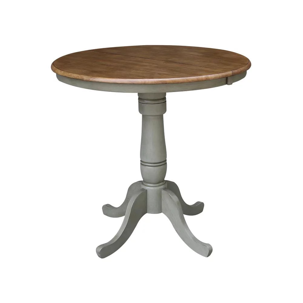 36" Round Wood Extension Dining Table With 4 Stools W835623