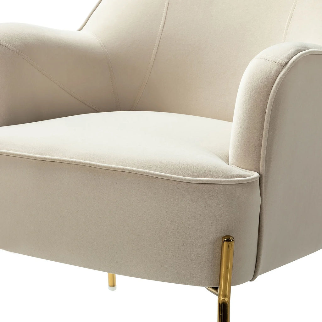 Modern Velvet Accent Chair with Metal Legs E9027