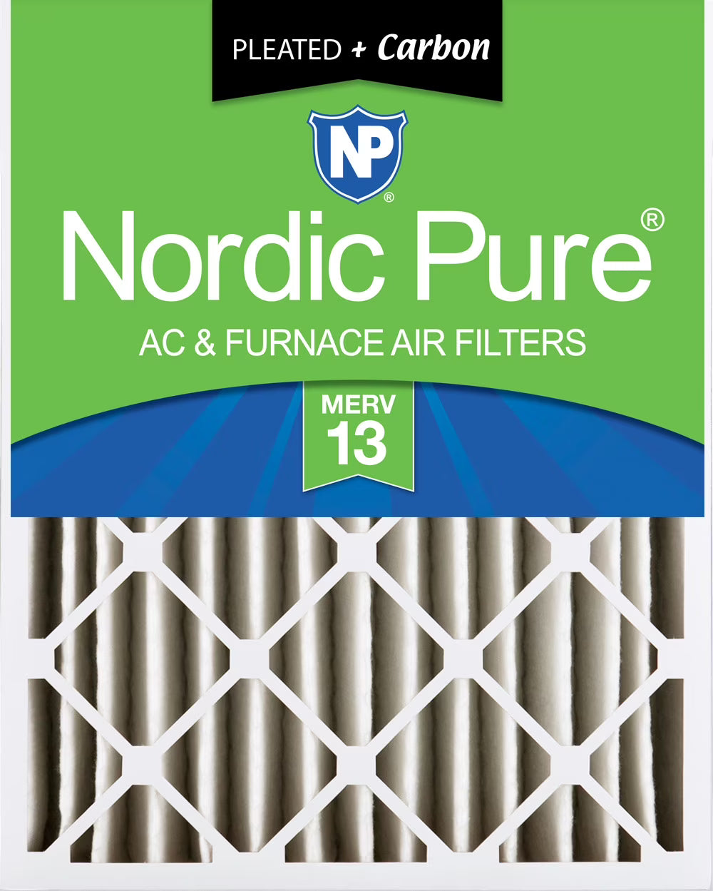 16x25x4 Pleated Air Filters MERV 13 Carbon 1 Pack W510