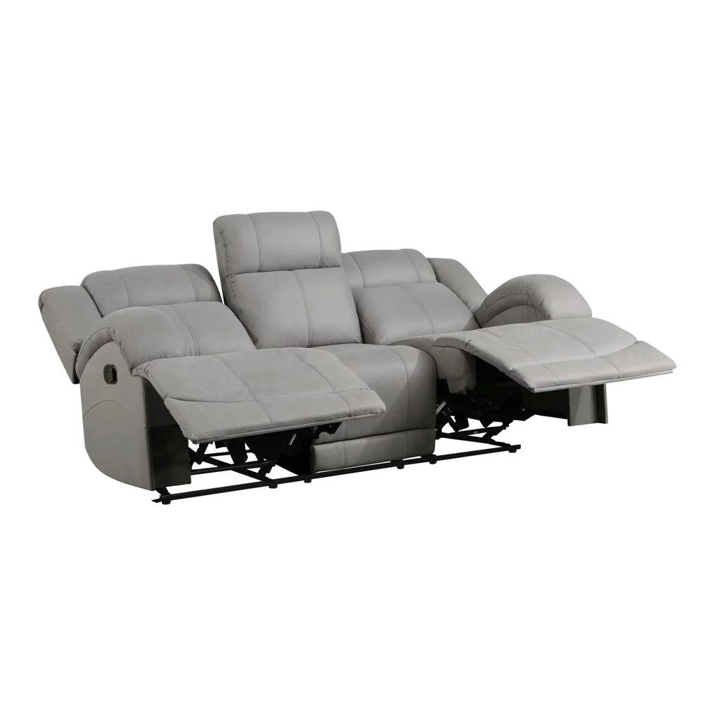 Gray Polished Microfiber Reclining Sofa Set 2pc D306486