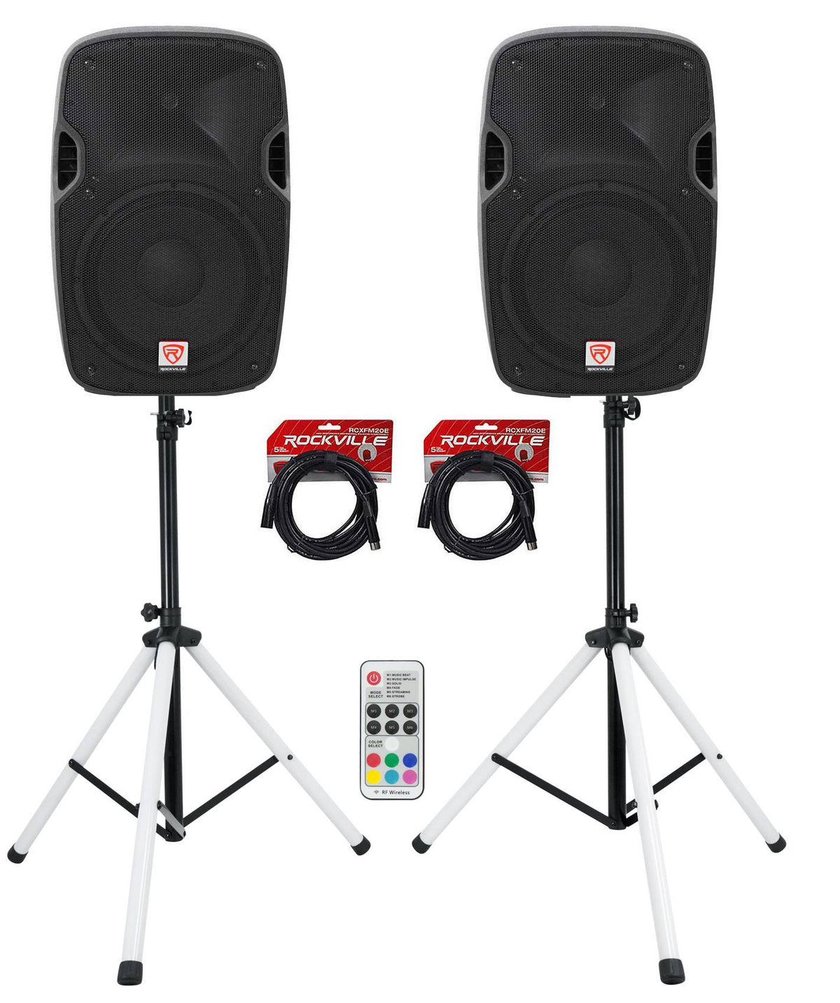 12x22 Passive 1200W DJ PA Speakers with Stands and Cables S41251