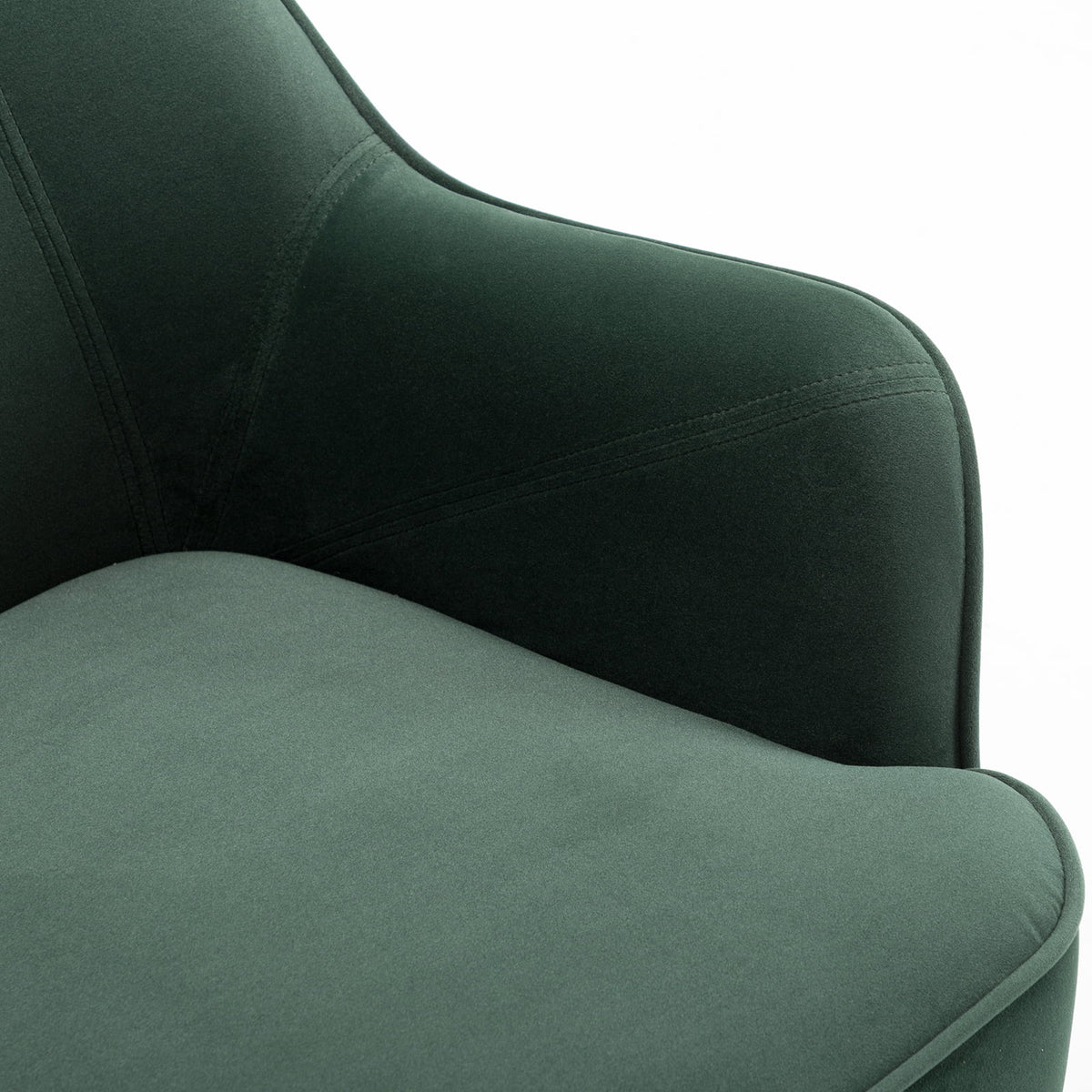Dark Green Velvet Accent Chair with Gold Legs E898827