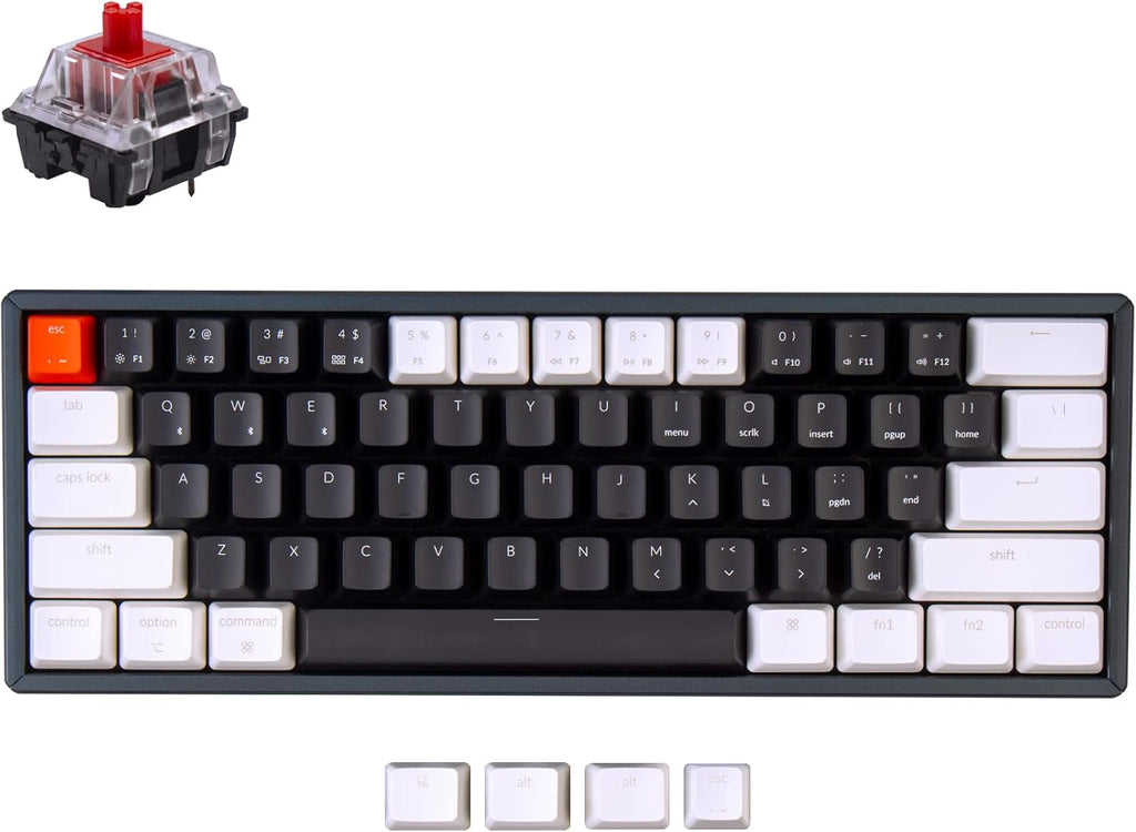 60% Layout Hot-swappable Bluetooth Wireless/USB Wired Mechanical Keyboard with Brown Switch Aluminum Frame D3269