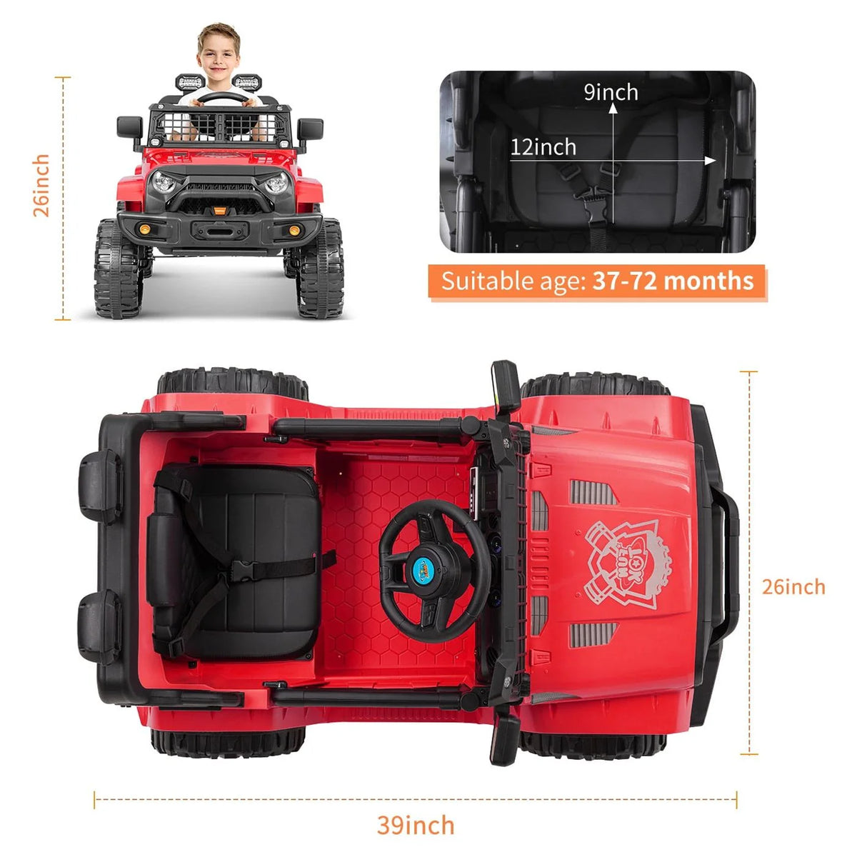 12V Electric Ride on Toy Car with Remote Control B5709