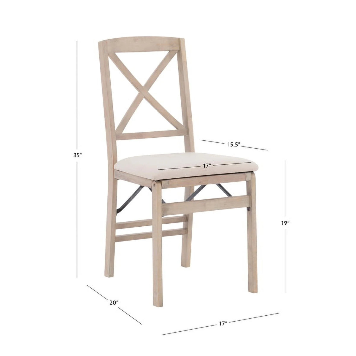 Set of Two Graywash Wood Folding Chairs U7712