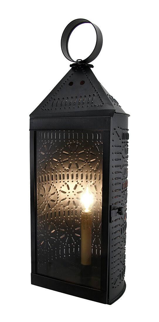 22 inch Glass Front Electric Candle Lantern S41194