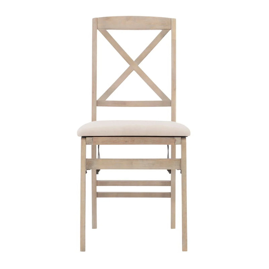 Set of Two Graywash Wood Folding Chairs U7712