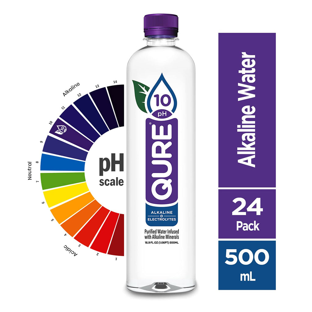 10 pH Ionized Alkaline Bottled Water, 16.9 fl oz Pack of 24 U235