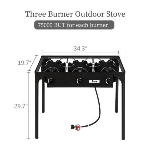 225000 BTU Propane Stove 3 Burner Outdoor Portable BBQ Grill V714374