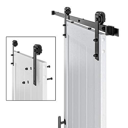 32in x 84in White MDF Sliding Barn Door with Hardware Kit Y482