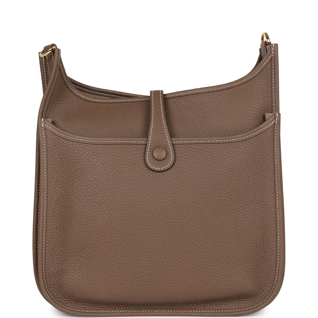 Etoupe Clemence Leather Bag M87699