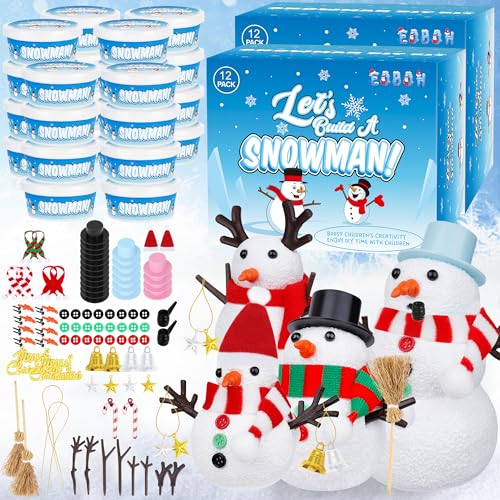 48 Pack Snowman Kit Christmas Crafts DIY Toys Kit E67353