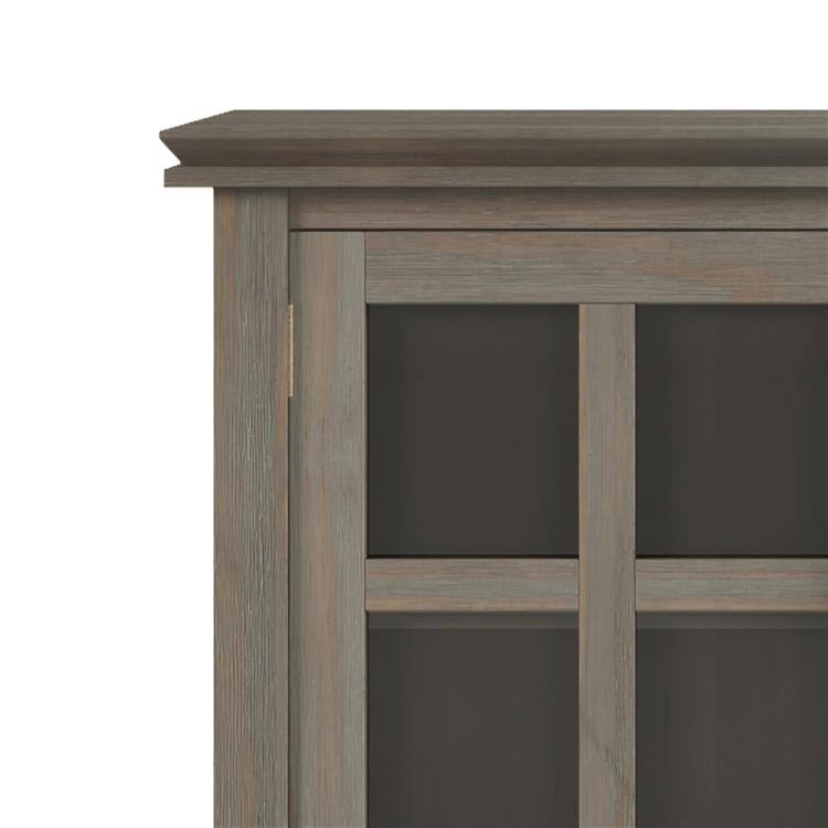 Solid Wood Storage Cabinet in Distressed Grey O6537