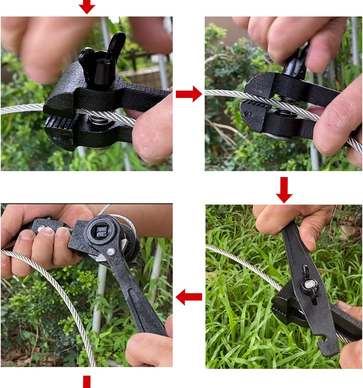 Zipline Tensioning Kit with Mini Ratchet, Cable Grip, Tree Sling, Pack of 2 L31765