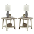 Contemporary Wood End Table Set of 2 B3414