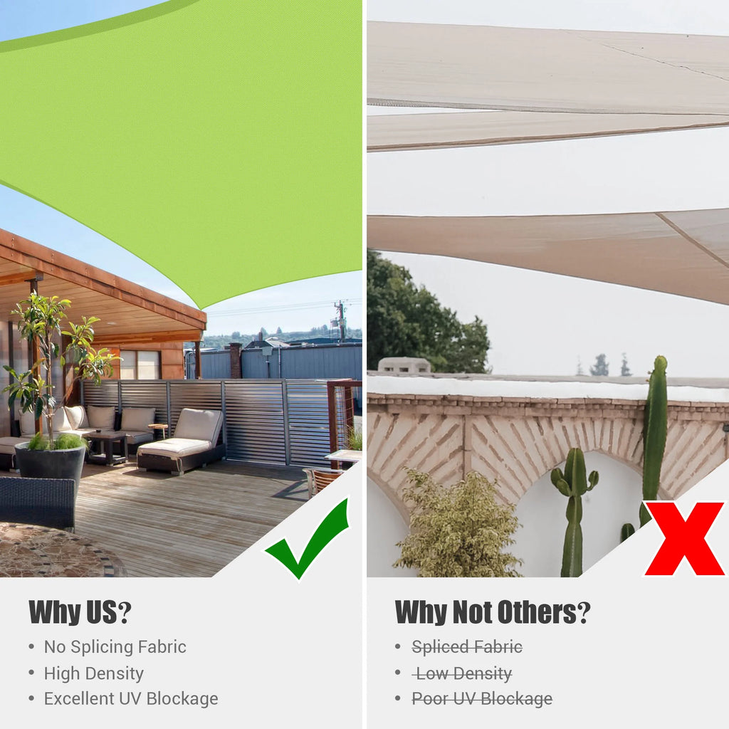 Apple Green 12x12Ft 97% UV Block Square Sun Shade Sail V2661