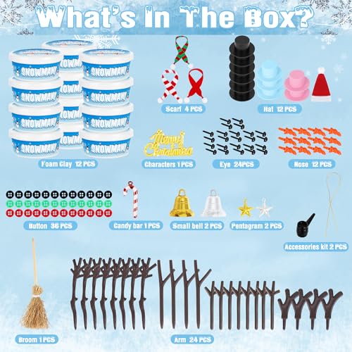 48 Pack Snowman Kit Christmas Crafts DIY Toys Kit E67353