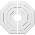 34 inchod x 7 inchid x 13 1/2 inchc x 1 inchp PVC Ceiling Medallion, Two Piece N618