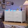 White 6 Drawer Wooden Dresser S83083