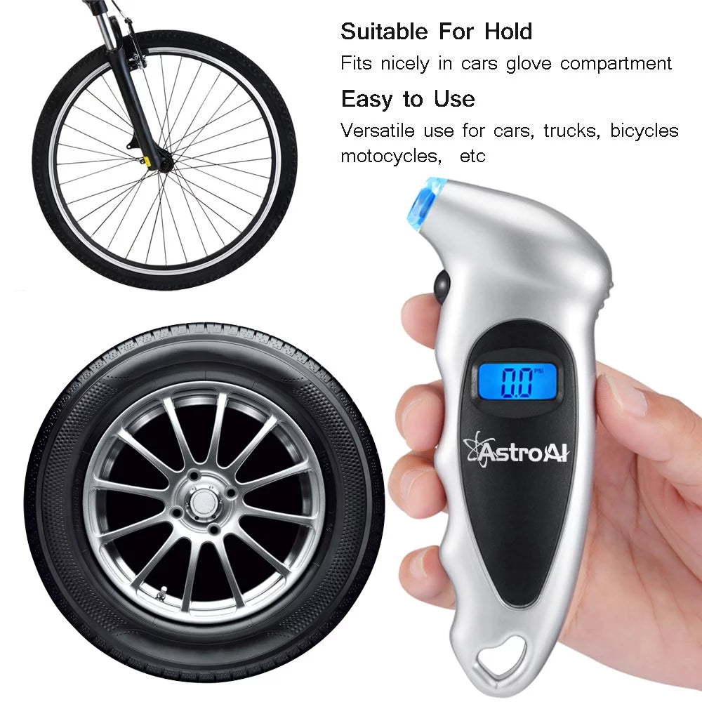 Tire Pressure Gauge, Digital Tester, Silver 1Pack L946